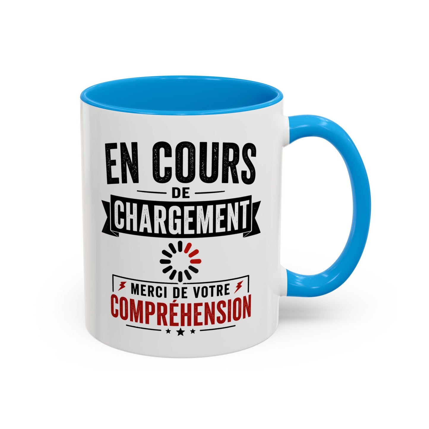 Mug Drôle Couple et Famille – En Cours de Chargement Merci de Votre Compréhension – Cadeau Humour Quotidien 325ml