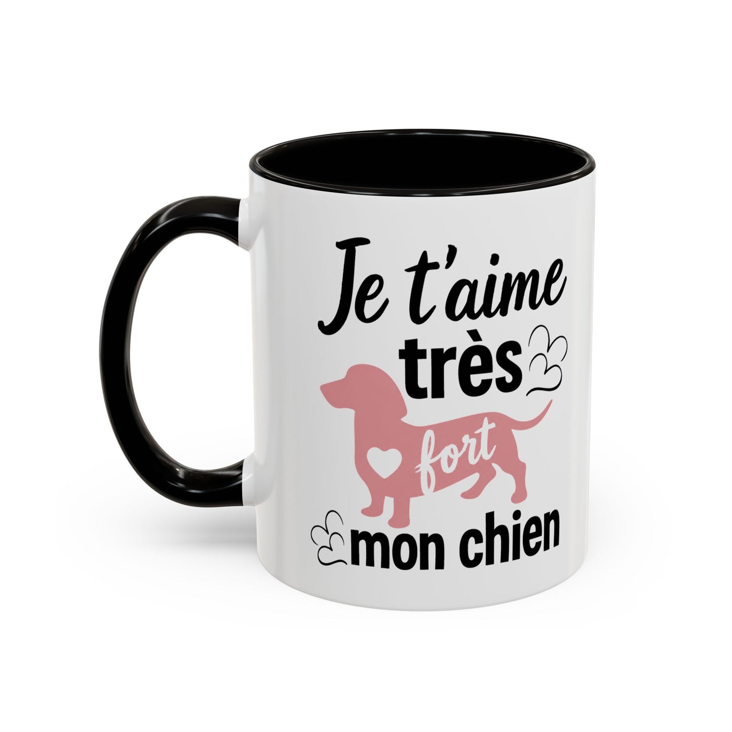 Mug Teckel Homme et Femme – Tasse Chien pour Maître et Maîtresse – Cadeau Amoureux des Chiens et Animaux – Idée Cadeau Propriétaire de Teckel – 325 ml Noir Bleu Rouge