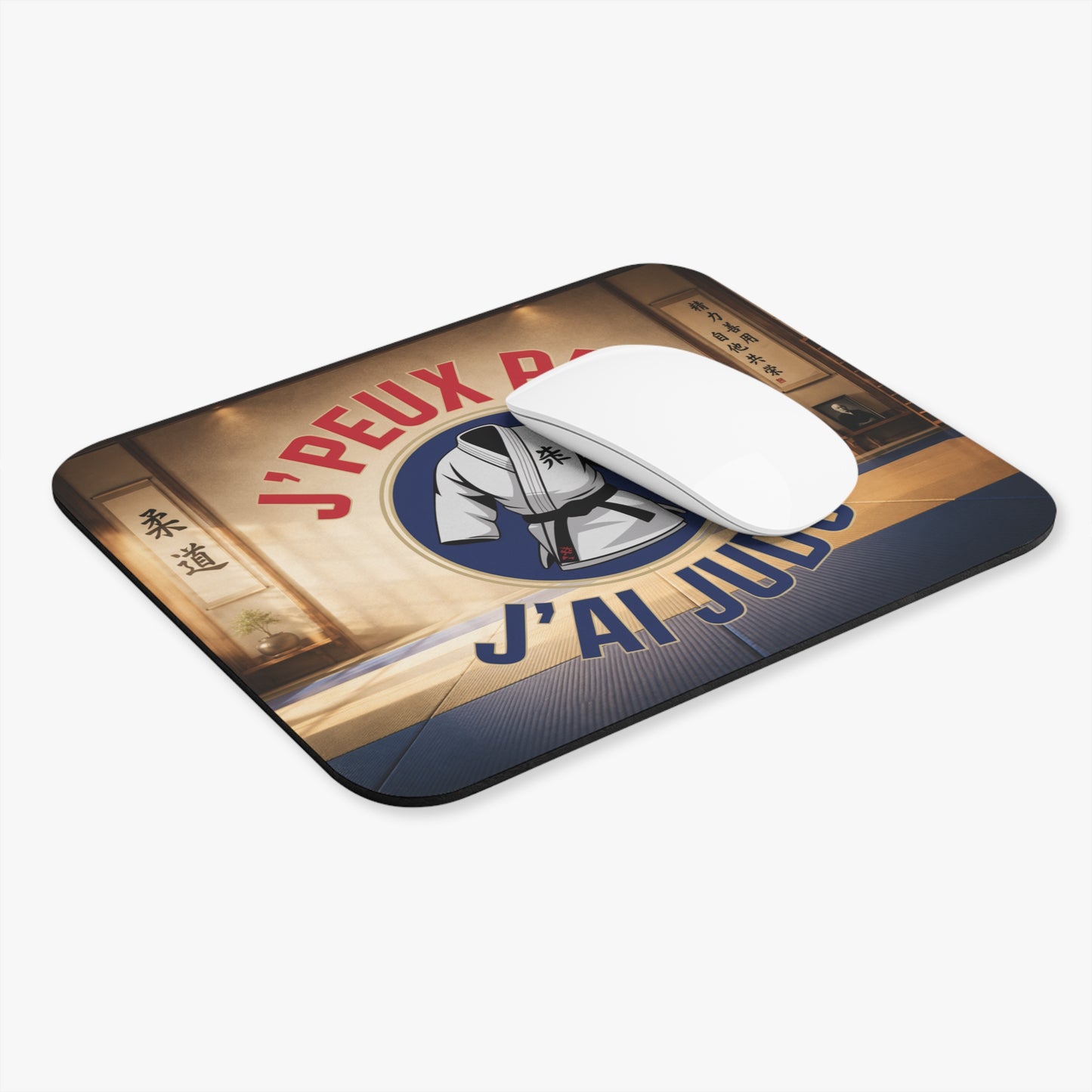 Tapis de Souris 22x18cm J'Peux Pas J'Ai Judo – Cadeau Humour Judoka Homme Femme – Kimono Arts Martiaux Vintage Bureau