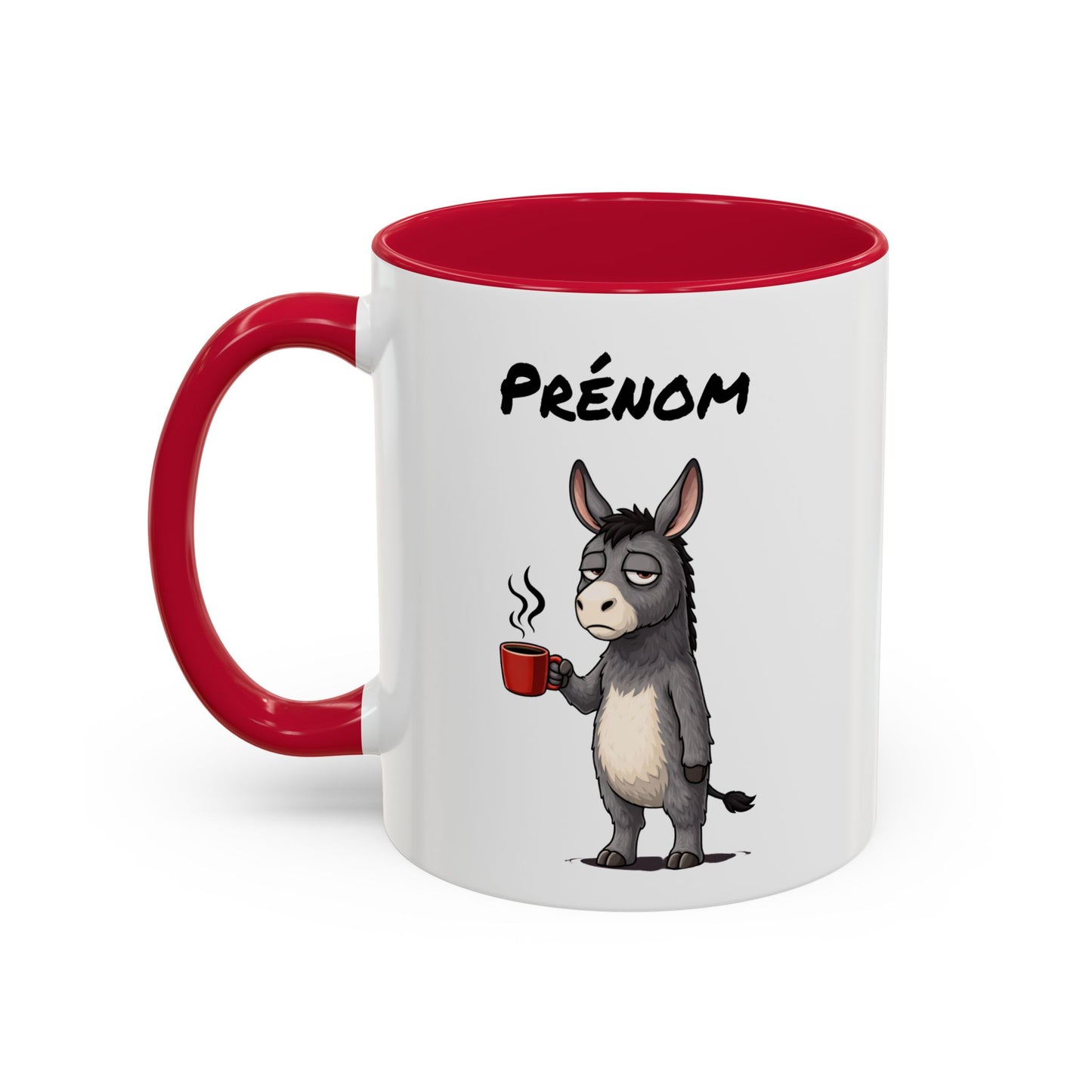 Tasse Âne avec Café – Mug Animal Humoristique Fatigue – Illustration Âne Drôle 325ml