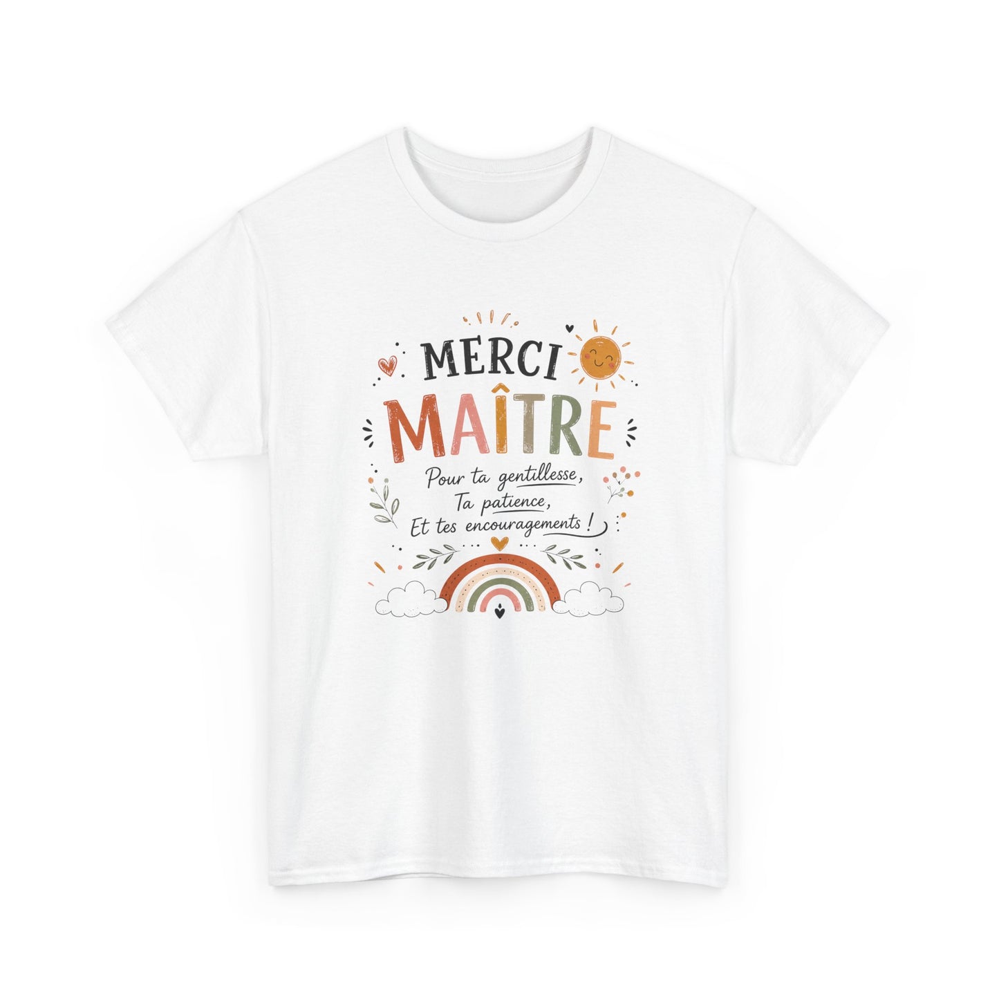 Tee-Shirt Merci Maître Homme – Cadeau Fin d’Année Scolaire Enseignant École Primaire Remerciement Institututeur
