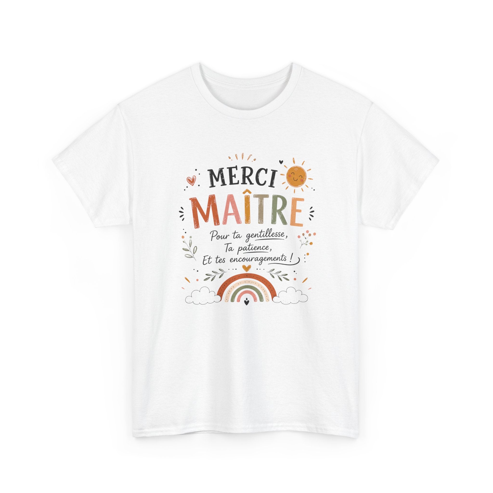 Tee-Shirt Merci Maître Homme – Cadeau Fin d’Année Scolaire Enseignant École Primaire Remerciement Institututeur