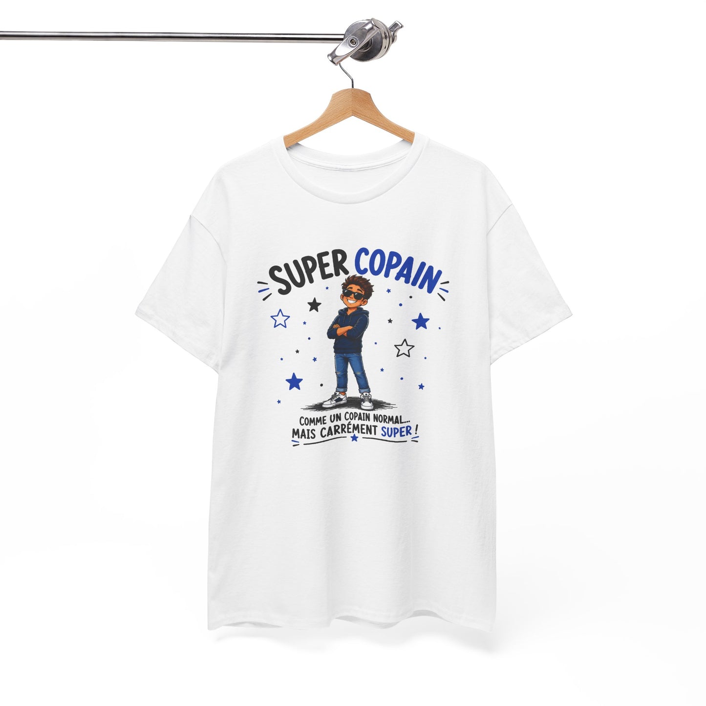 Tee Shirt Super Copain Homme – Comme un Copain Normal Mais Carrément Super – T-Shirt Humour Cadeau Amitié Original