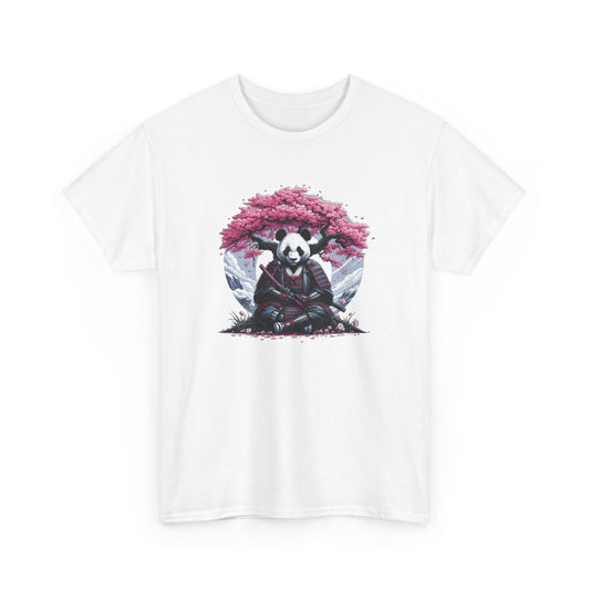Tee Shirt Panda Samouraï Homme Femme – T-Shirt Panda Guerrier Japonais – Cerisier Japonais Rose – Design Japon Original