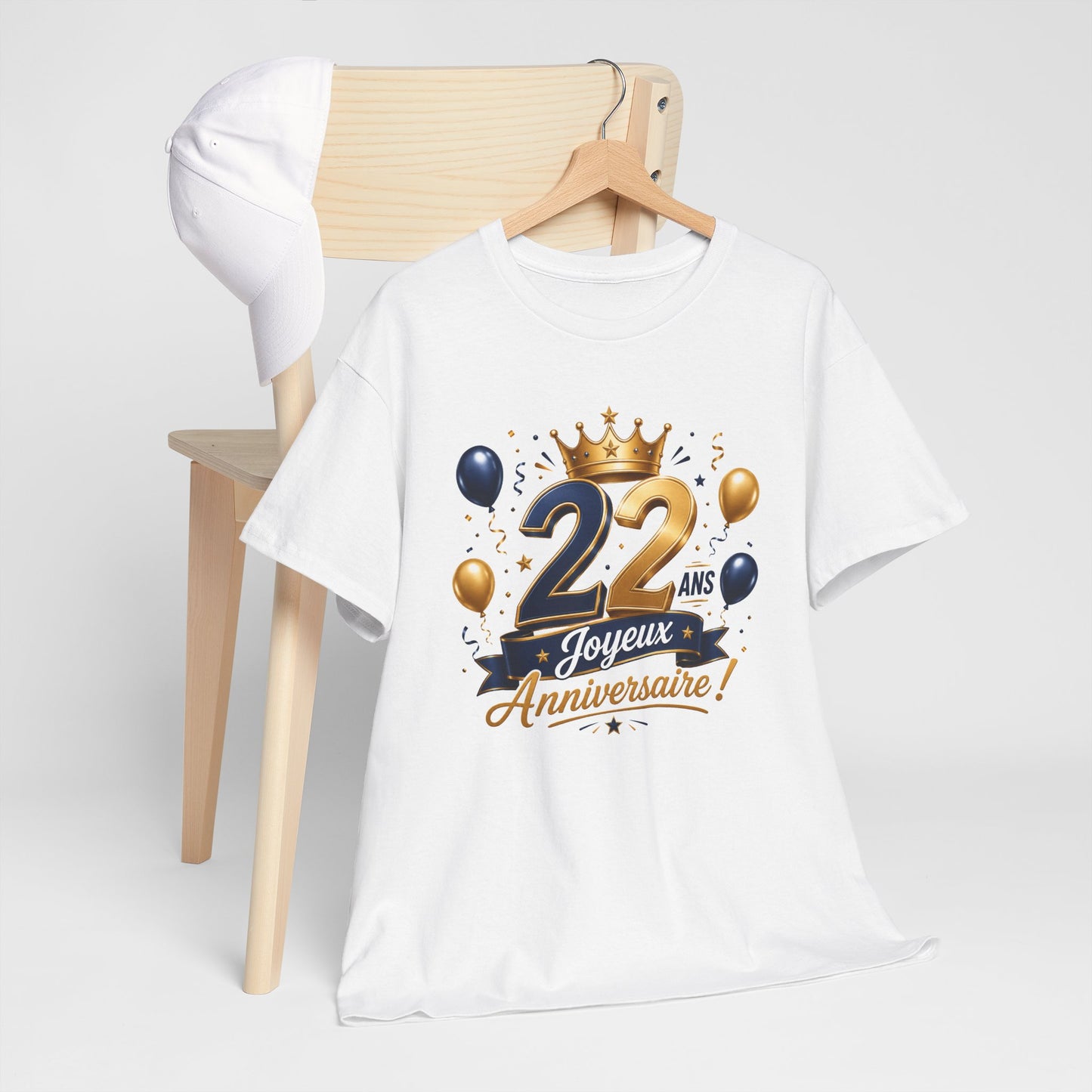 Tee Shirt Anniversaire 22 Ans Homme et Femme Joyeux Anniversaire Cadeau 22 Ans Idée Cadeau Adulte