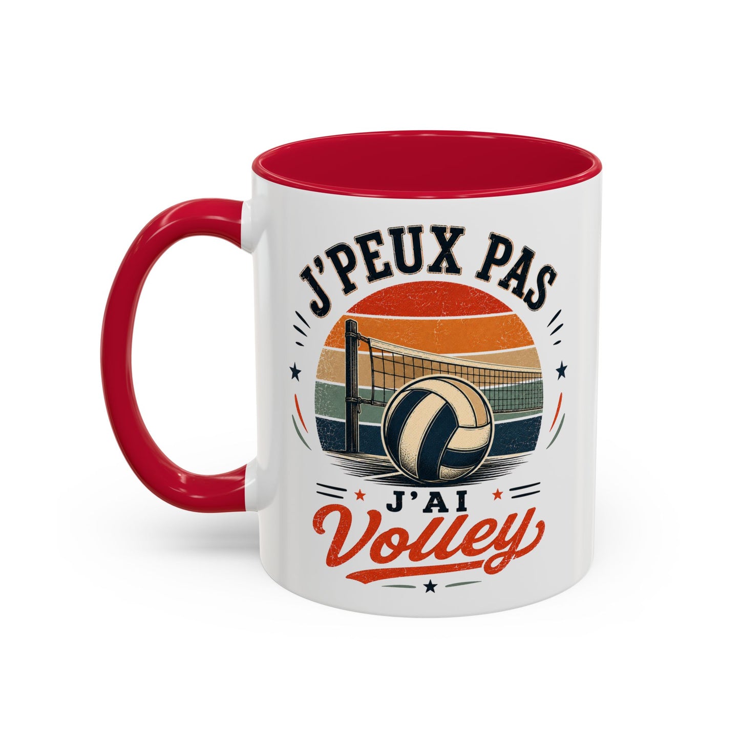 Tasse J’Peux Pas J’Ai Volley – Mug Volley Vintage Humoristique – Cadeau Joueur Homme Femme 325ml