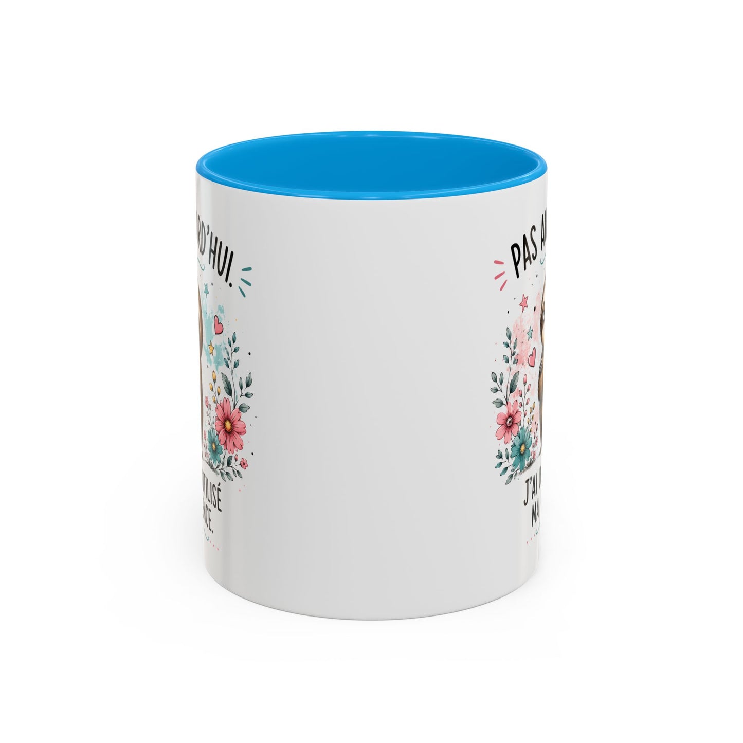 Tasse Paresseux Drôle Homme Femme – Mug Pas aujourd'hui j'ai déjà utilisé ma patience – Cadeau Humour 325 ml