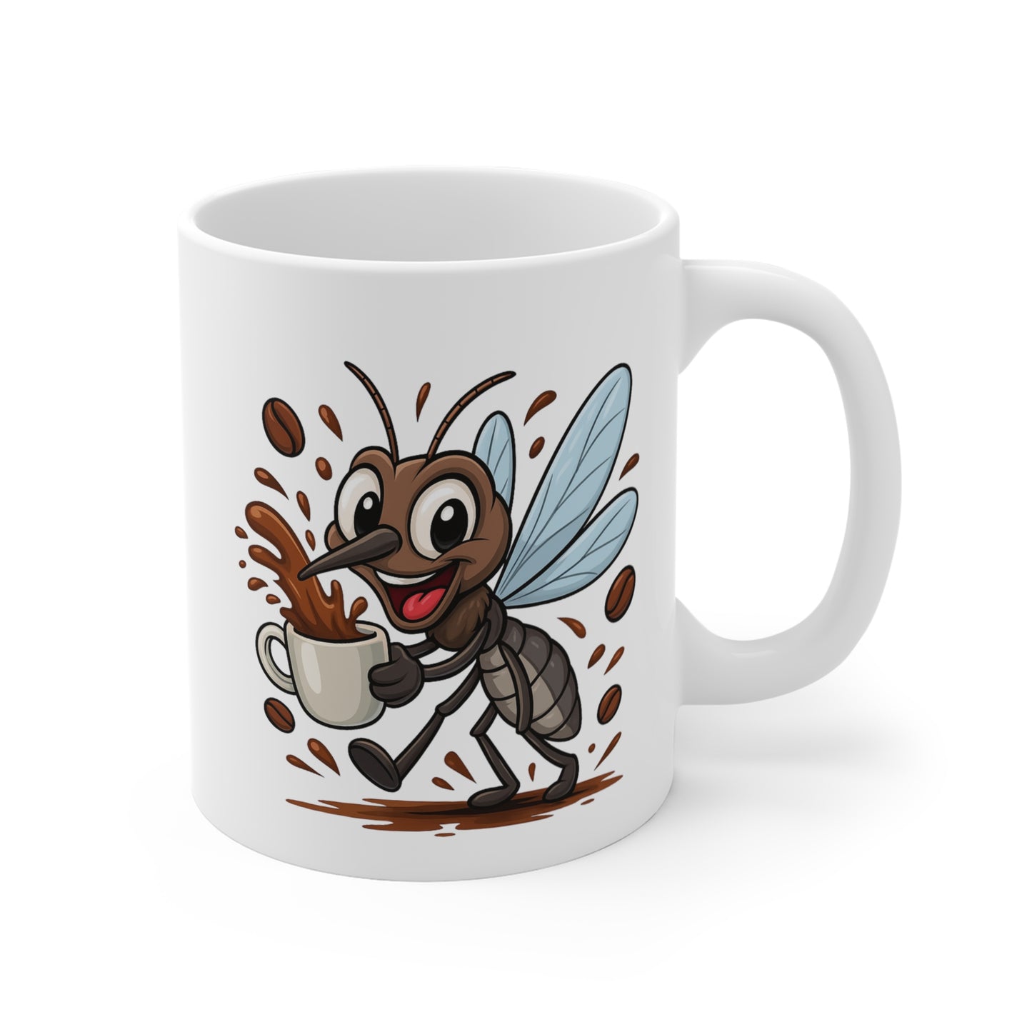 Mug Moustique Café – Tasse Céramique 325ml – Design Cartoon Mignon – Cadeau Original Amateur de Café