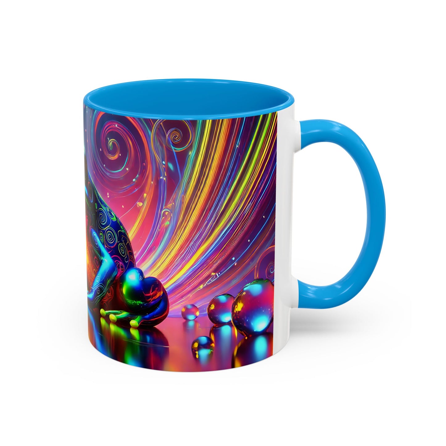 Mug Grenouille Psychédélique Colorée – Tasse Art Néon Fantaisie avec Effet Rainbow et Univers Abstrait – Cadeau Original 325ml