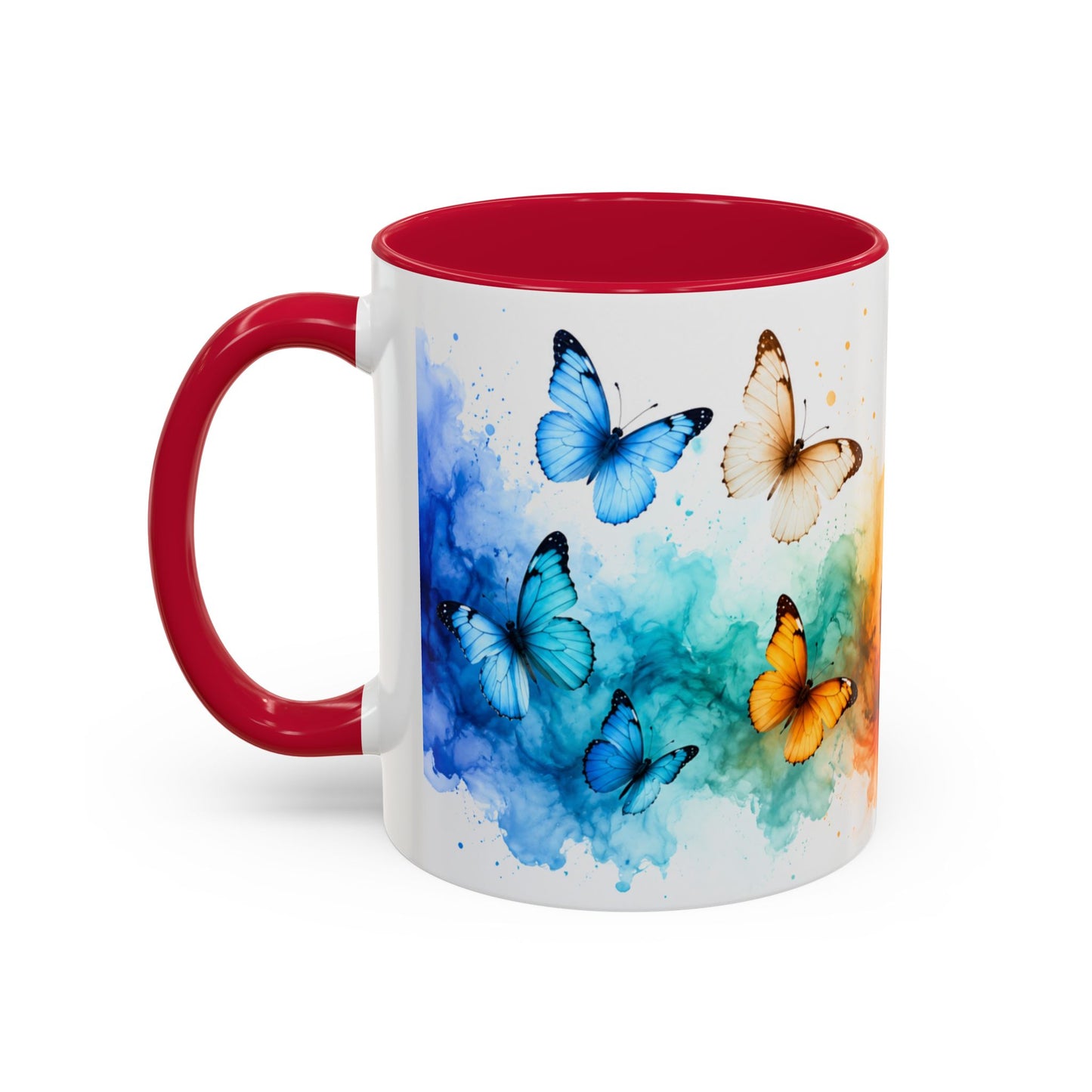 Tasse Papillons Colorés – Mug Aquarelle Artistique et Multicolore – Cadeau Nature et Féerie 325ml