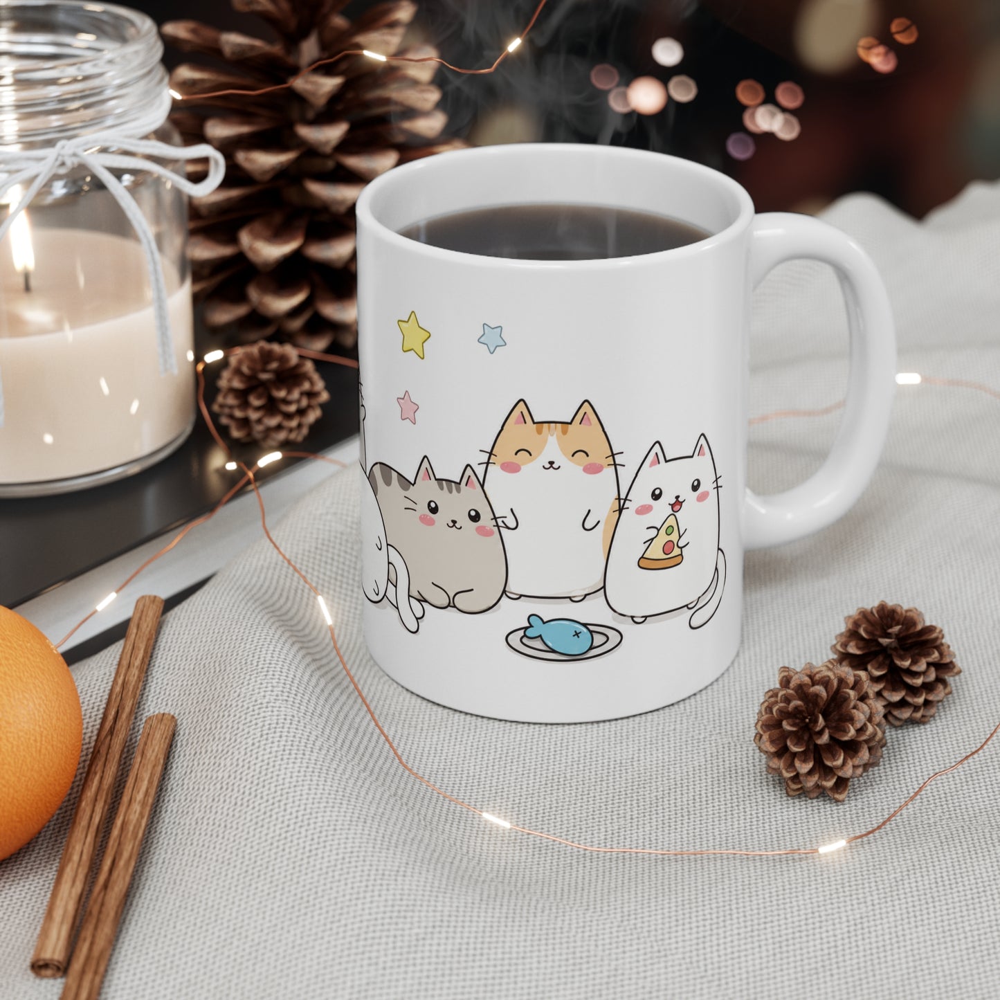 Tasse Chats Kawaii Mignons – Mug Chatons Cartoon Cute – Cadeau Femme Enfant Amoureux des Chats 325ml