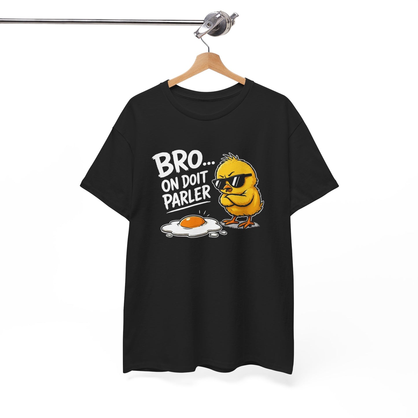 T-Shirt Humour Bro On Doit Parler – Jeu de Mots Œuf Poussin – Tee Shirt Drôle Homme Femme