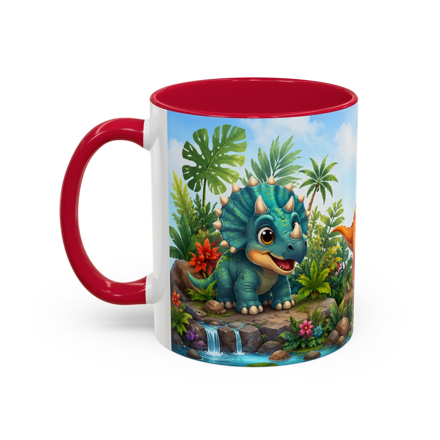 Tasse Dinosaures Mignons – Mug Dinosaure Kawaii Jungle Tropicale – Cadeau Enfant Garçon Fille 325ml