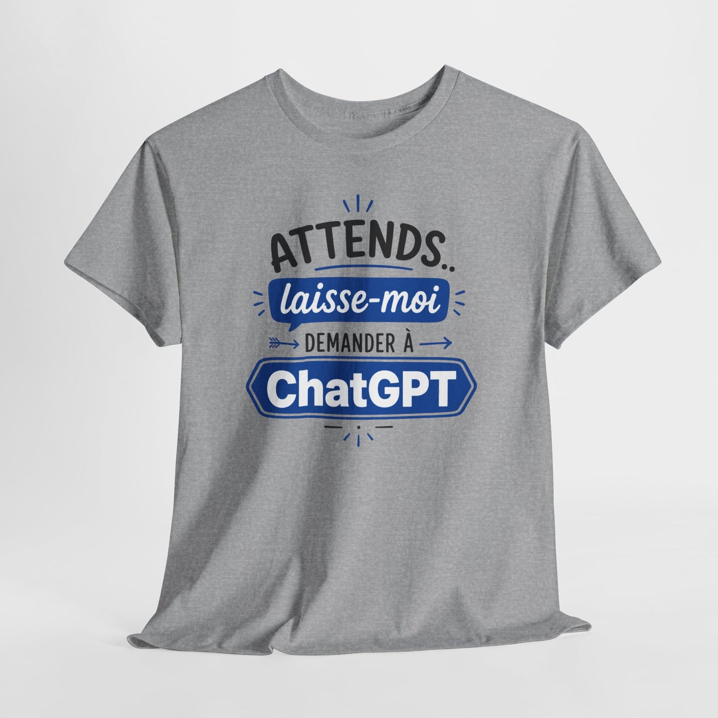 Tee-Shirt Humour Intelligence Artificielle – Attends Laisse-Moi Demander à l’IA – Cadeau Geek Informatique Homme et Femme