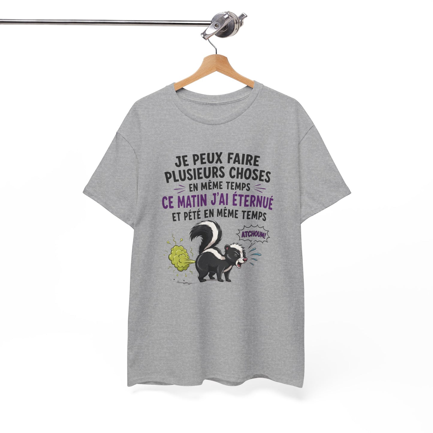 Tee-Shirt Homme et Femme Humour – Putois Drôle Multitâche – Cadeau Original Amusant pour Amoureux des Animaux