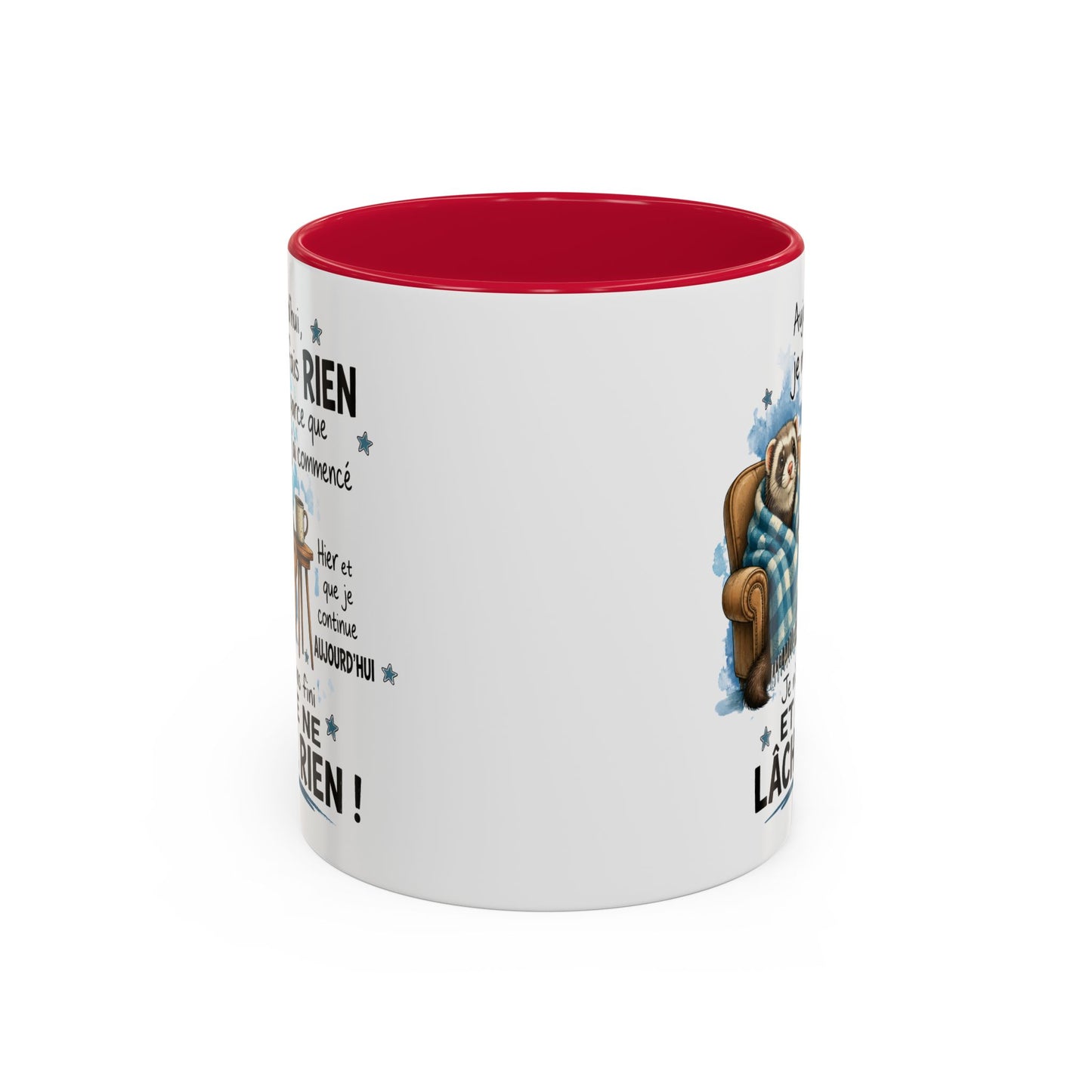 Tasse Furet Homme et Femme – Mug Humour Fatigue Paresse Repos – Cadeau Original Amusant pour Collègue Ami 325 ml