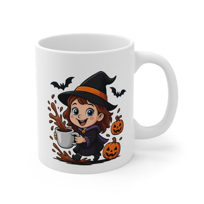 Mug Céramique Sorcière Halloween – Tasse Citrouilles Mignonne 325ml – Cadeau Original Café Chocolat