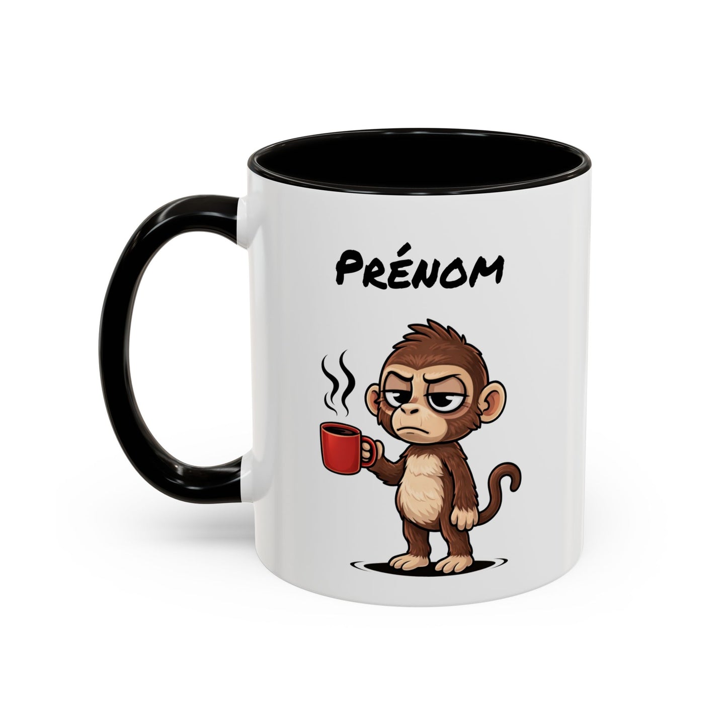 Mug Singe Fatigué Personnalisable 325ml – Tasse Café Humour Animal Drôle Réveil Difficile Bureau Travail