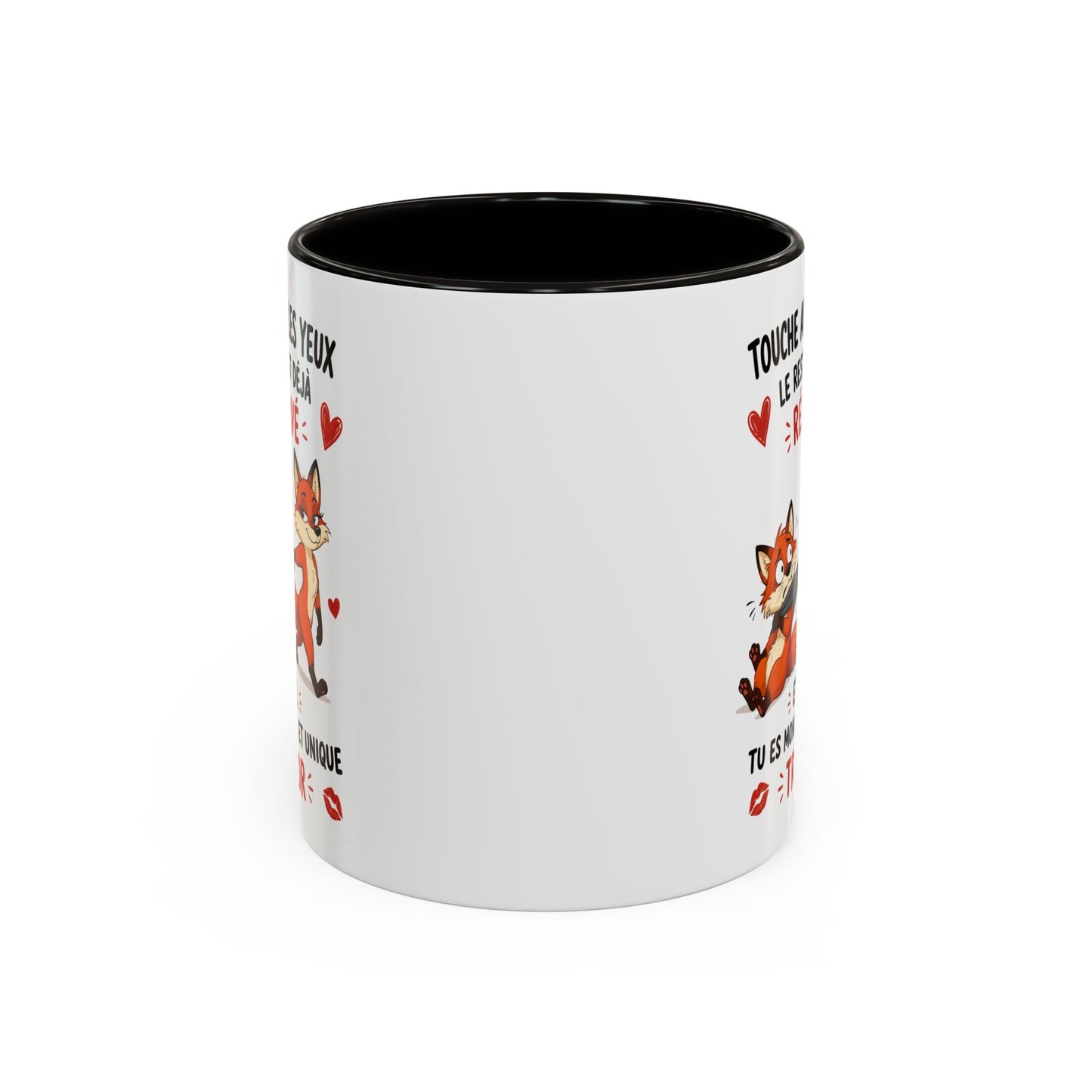 Tasse Renard Couple Humour – Mug Animaux Amoureux Drôle – Cadeau Couple Original 325ml