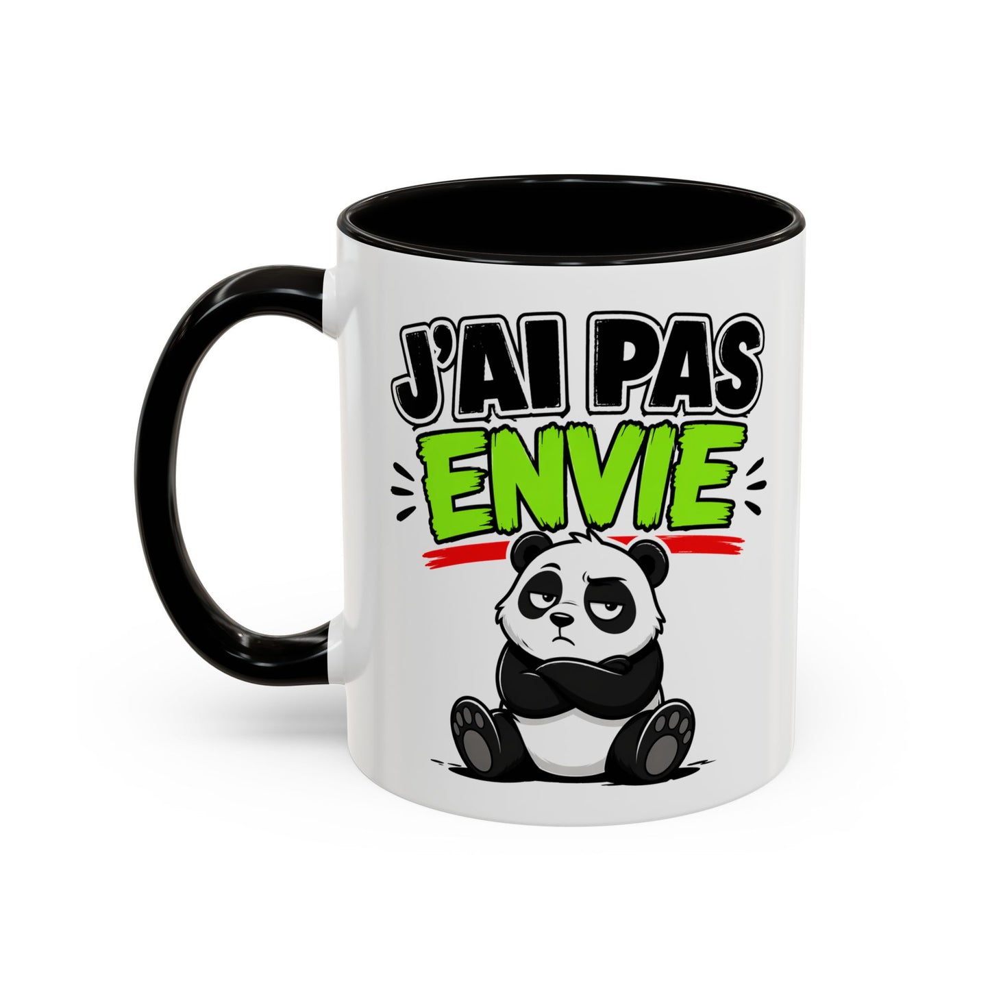 Mug Drôle J’ai Pas Envie – Tasse Humoristique Panda Fatigué – Cadeau Humour Bureau Café 325ml
