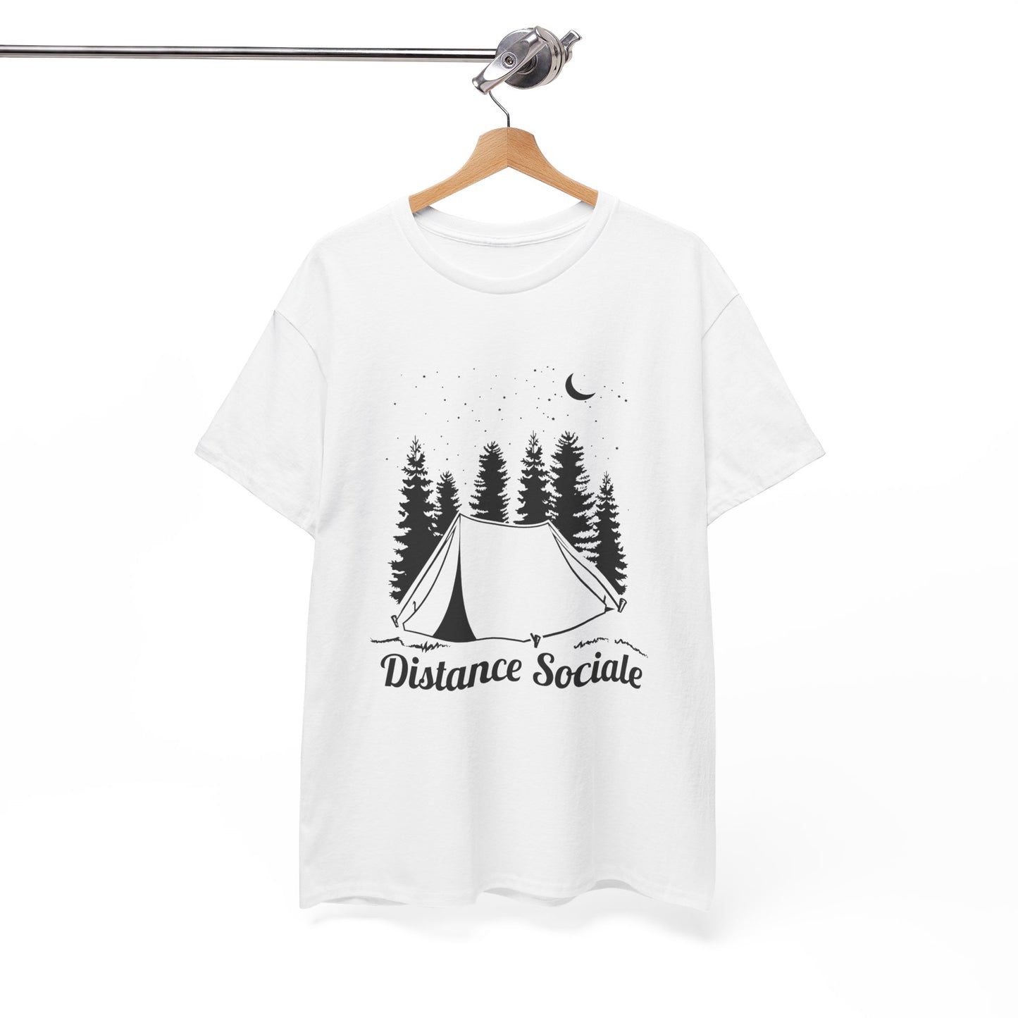 T-Shirt Camping Homme et Femme – Cadeau Campeur Randonnée Bivouac – Humour Distance Sociale Nature Forêt – Idée Cadeau Plein Air