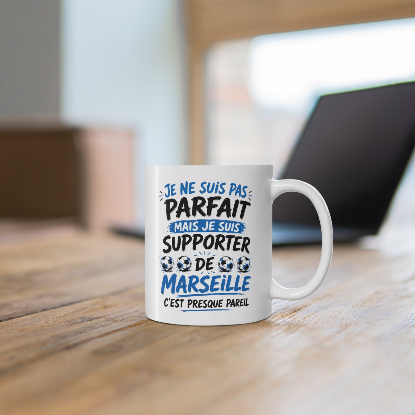 Tasse Supporter Marseille Humour – Mug Football  Drôle – Cadeau Fan de Marseille Homme Femme 325ml