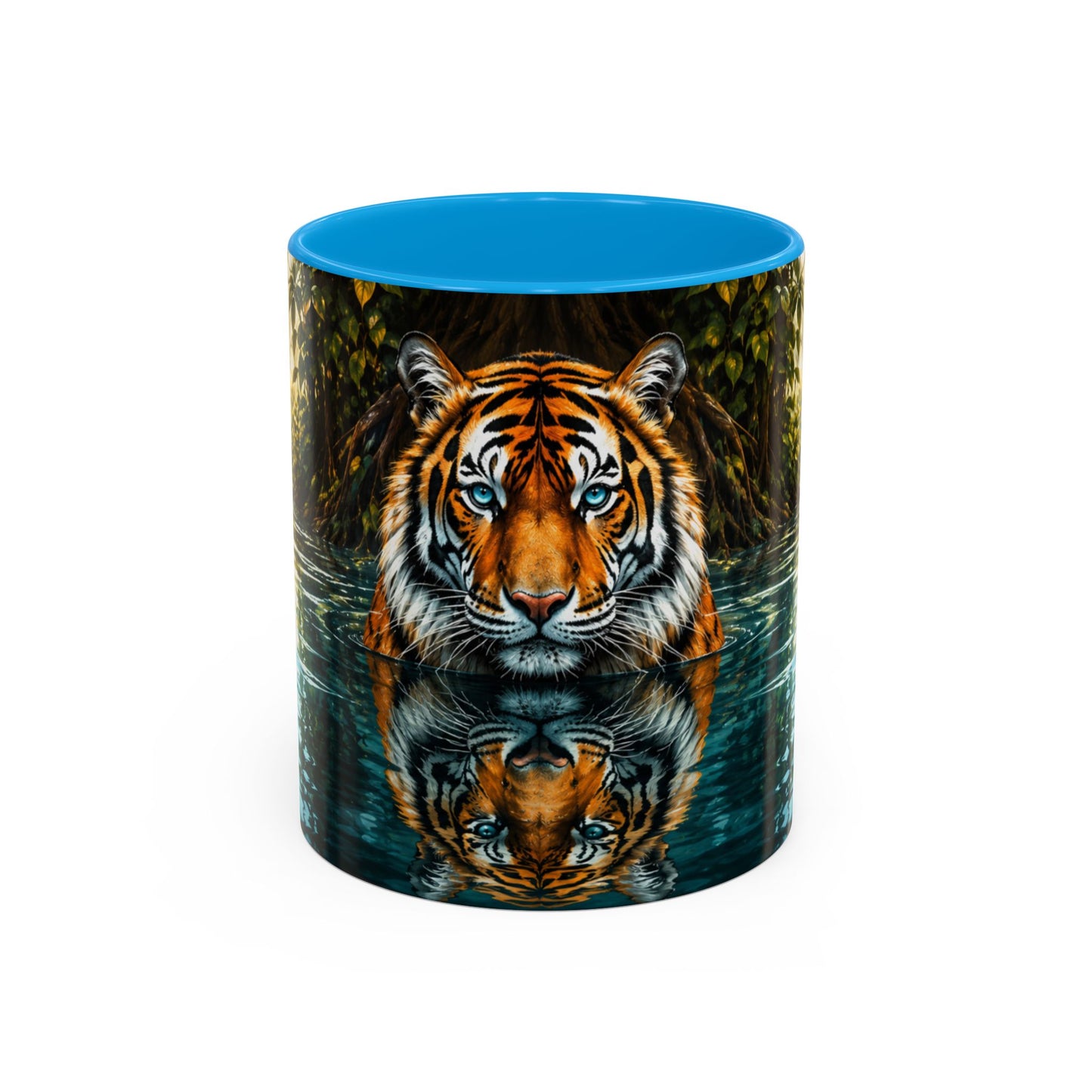 Tasse Tigre Jungle – Mug Animal Sauvage avec Reflet Eau – Cadeau Félin Nature Homme Femme 325ml
