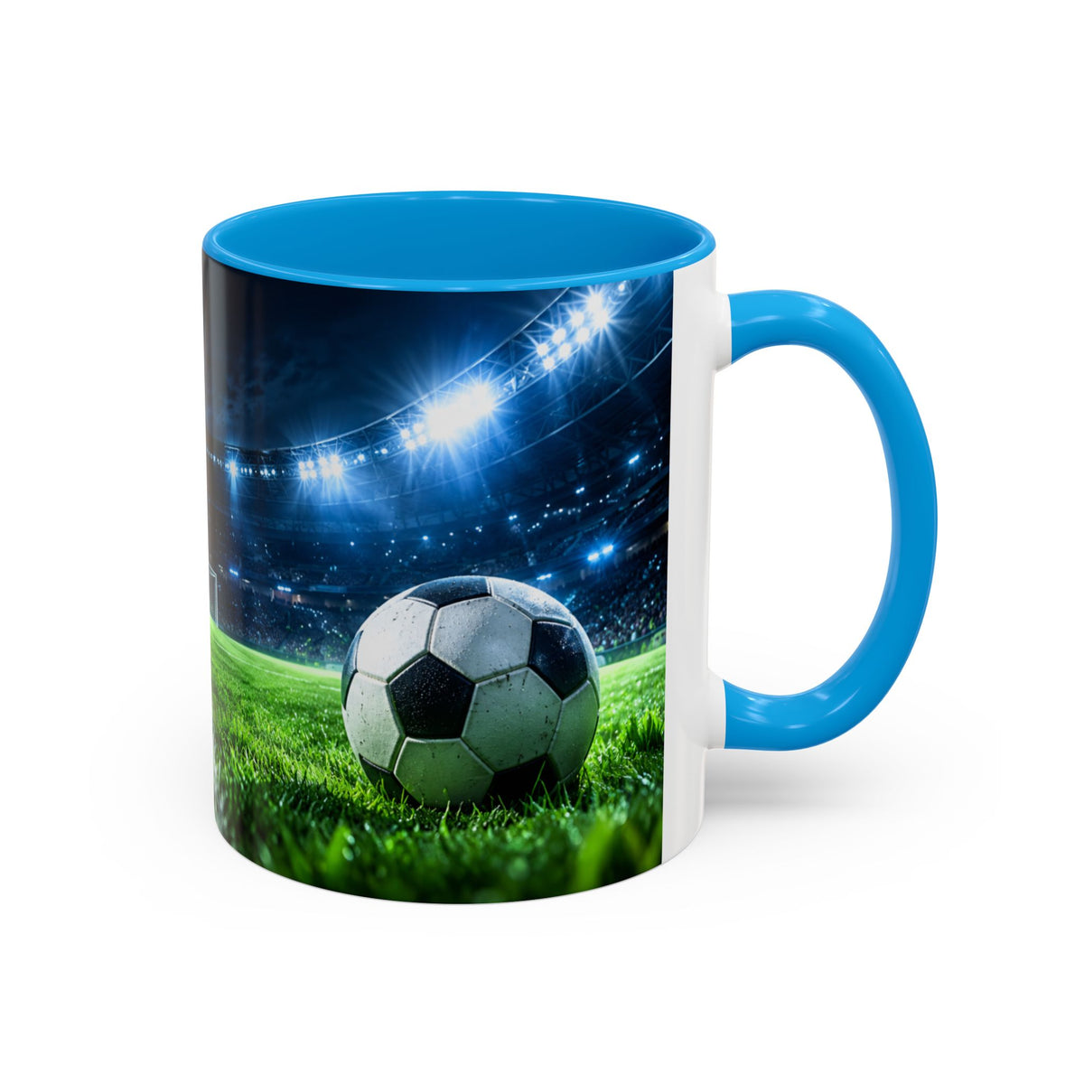 Mug Football Stade Illuminé – Tasse Ballon de Foot et Terrain – Cadeau Original Fan de Football Homme Femme