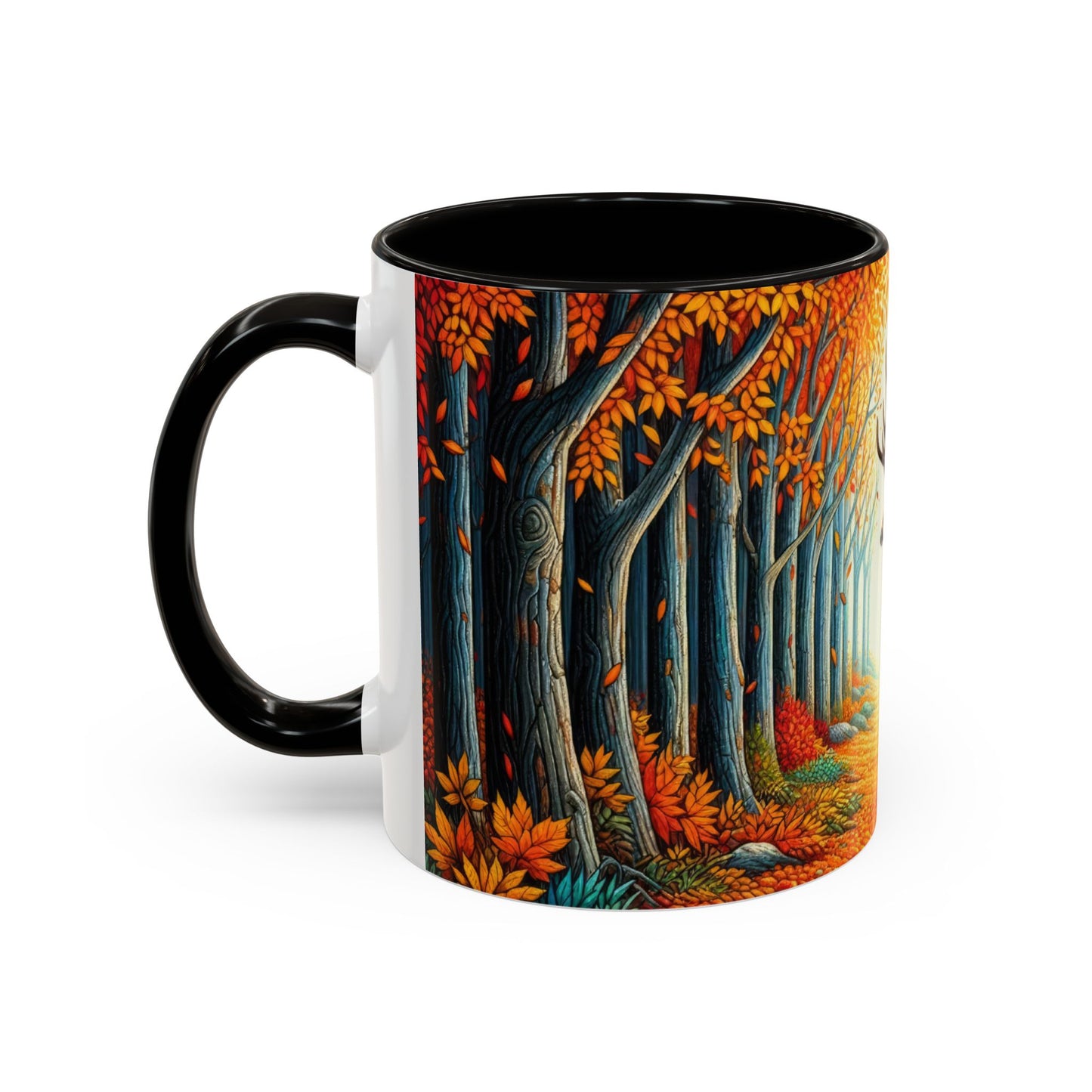 Tasse Hunting Season avec Cerf – Mug Automnal Forêt et Feuilles d’Automne – Cadeau Passion Chasse Nature 325ml