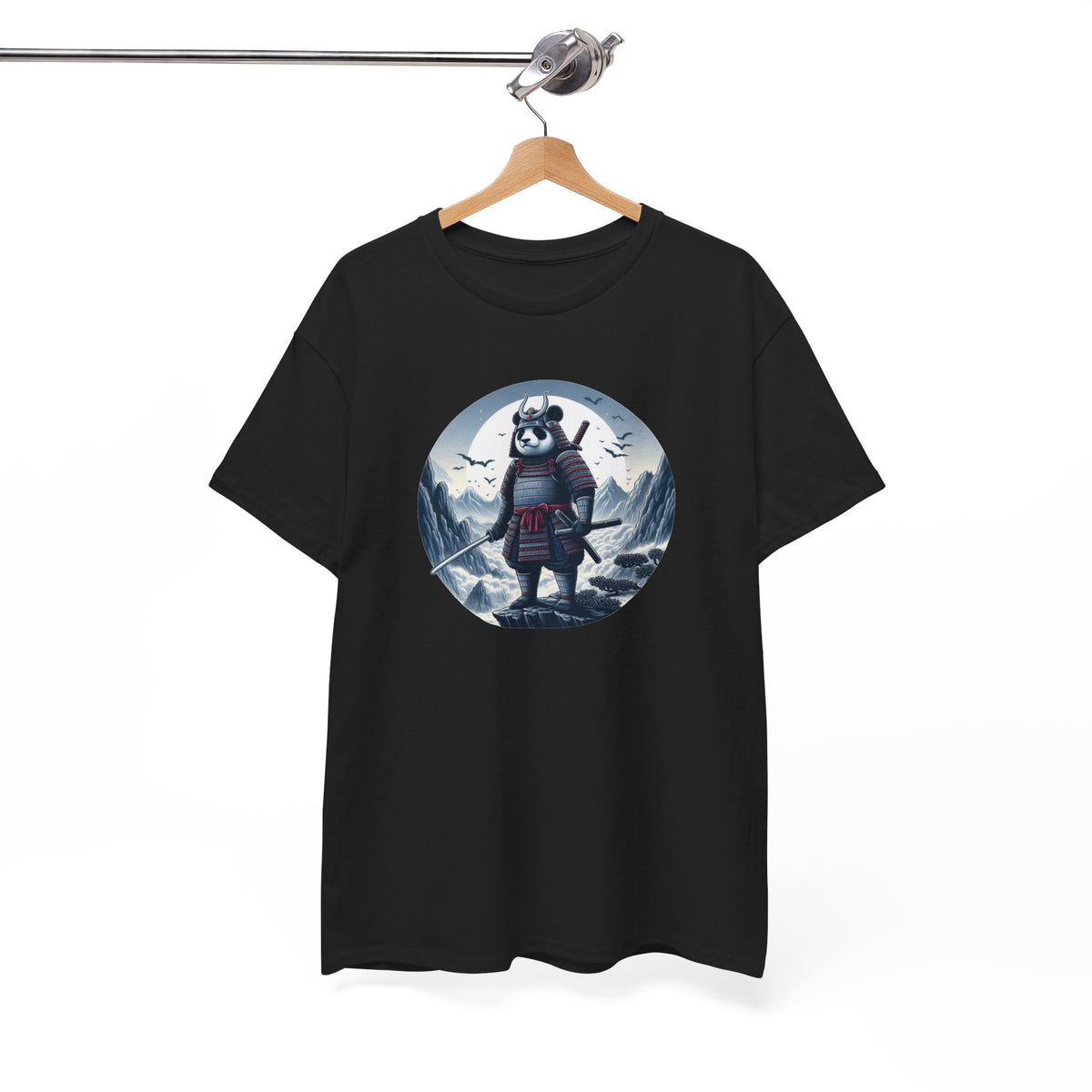 Tee Shirt Panda Samouraï Homme Femme – T-Shirt Guerrier Japonais Panda – Armure Katana Montagne – Idée Cadeau Originale