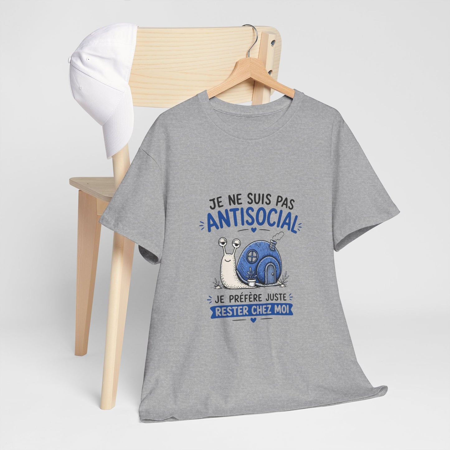 T-Shirt Humour Introverti Je Ne Suis Pas Antisocial – Rester Chez Moi – Tee Shirt Drôle Homme Femme