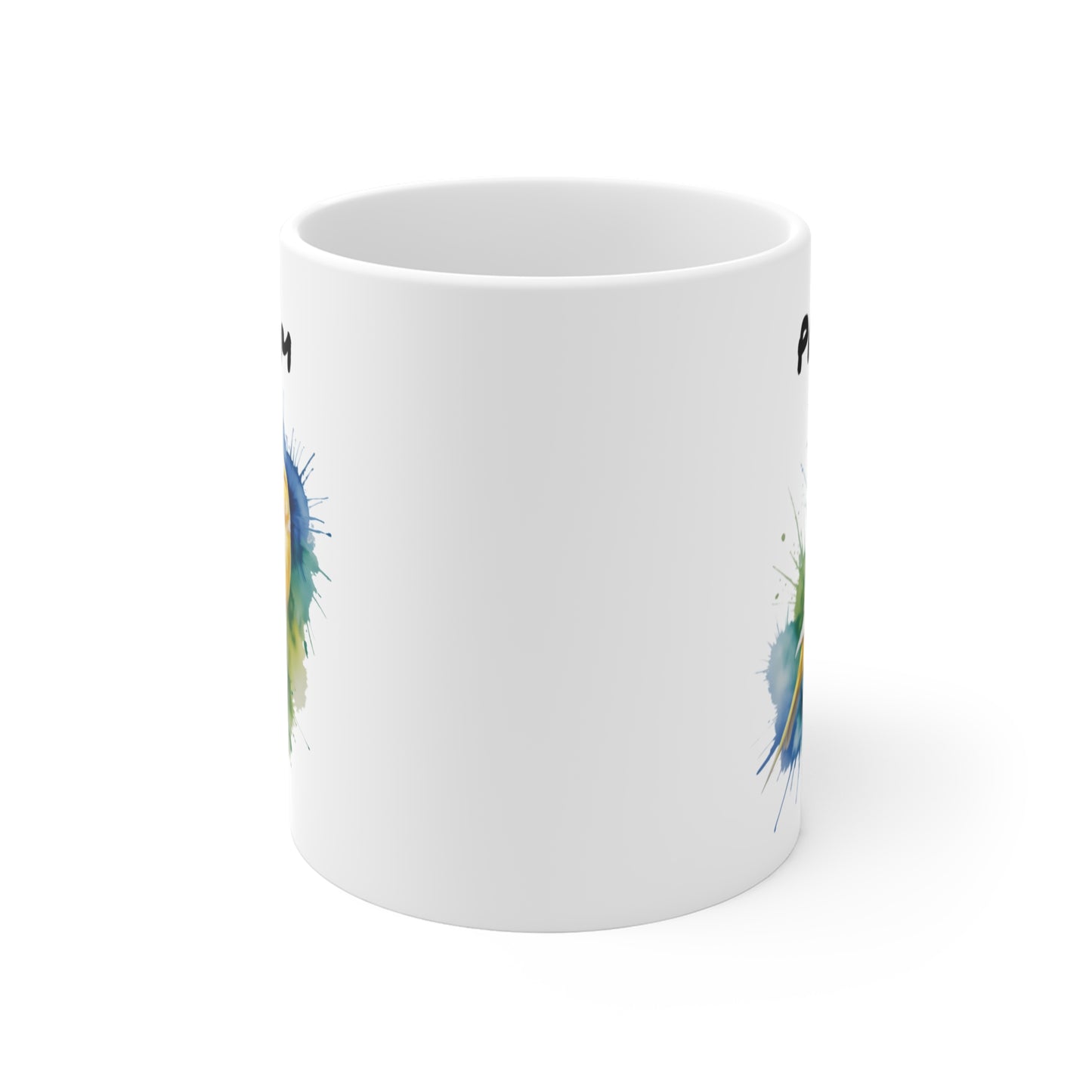 Mug Canari Jaune Personnalisable – Tasse Aquarelle Artistique en Céramique 325ml avec Prénom – Cadeau Nature