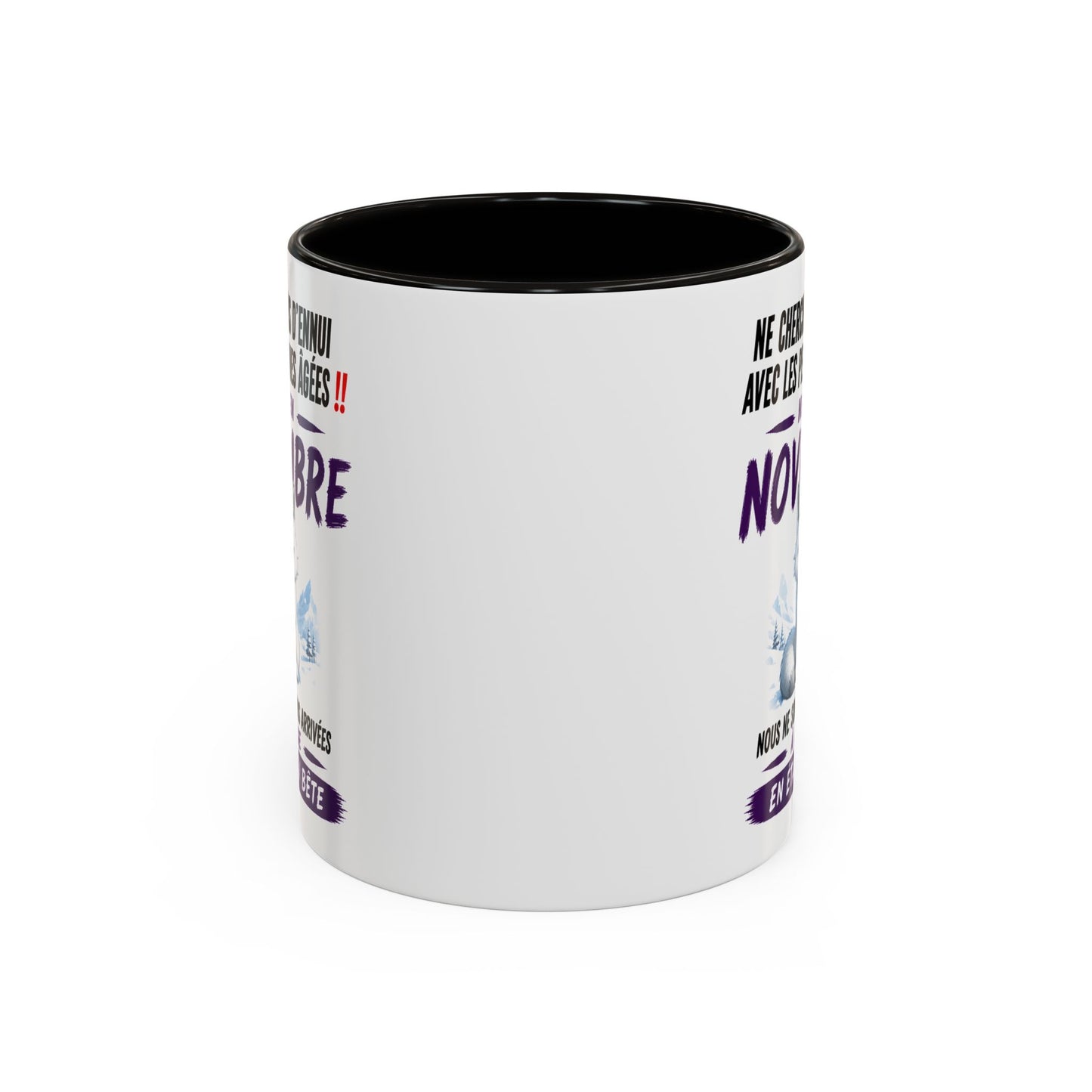 Tasse Humour Personnes Nées en Novembre – Mug Renard Arctique Drôle Senior Retraité – Cadeau Anniversaire Homme Femme 325ml