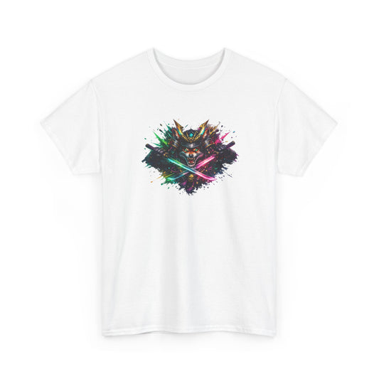 T-Shirt Samouraï Renard Katana – Tee Shirt Japonais Streetwear Néon – Cadeau Manga Anime Gamer