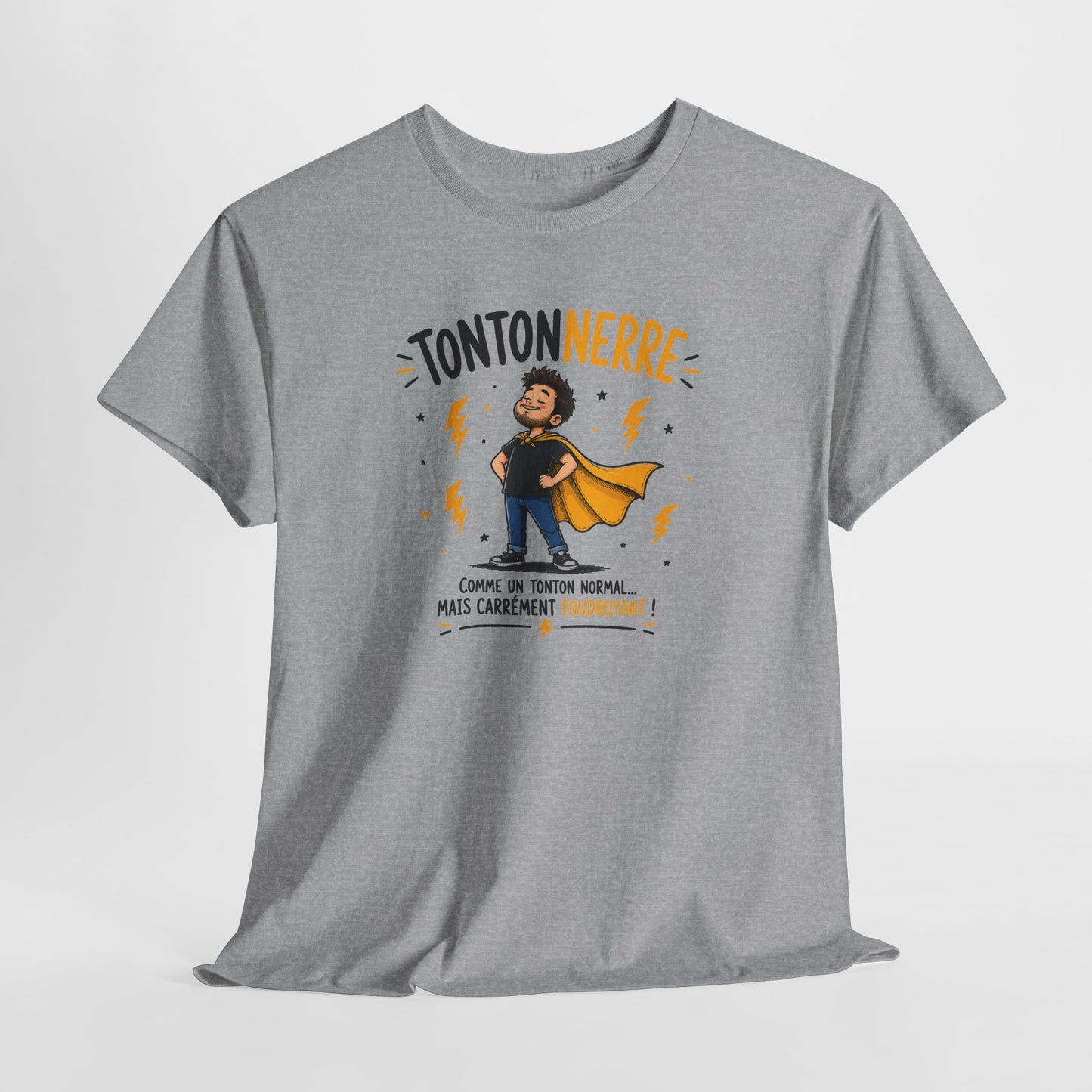 Tee Shirt Tonton Homme – Tontonnerre Comme un Tonton Normal Mais Carrément Foudroyant – T-Shirt Humour Cadeau Original