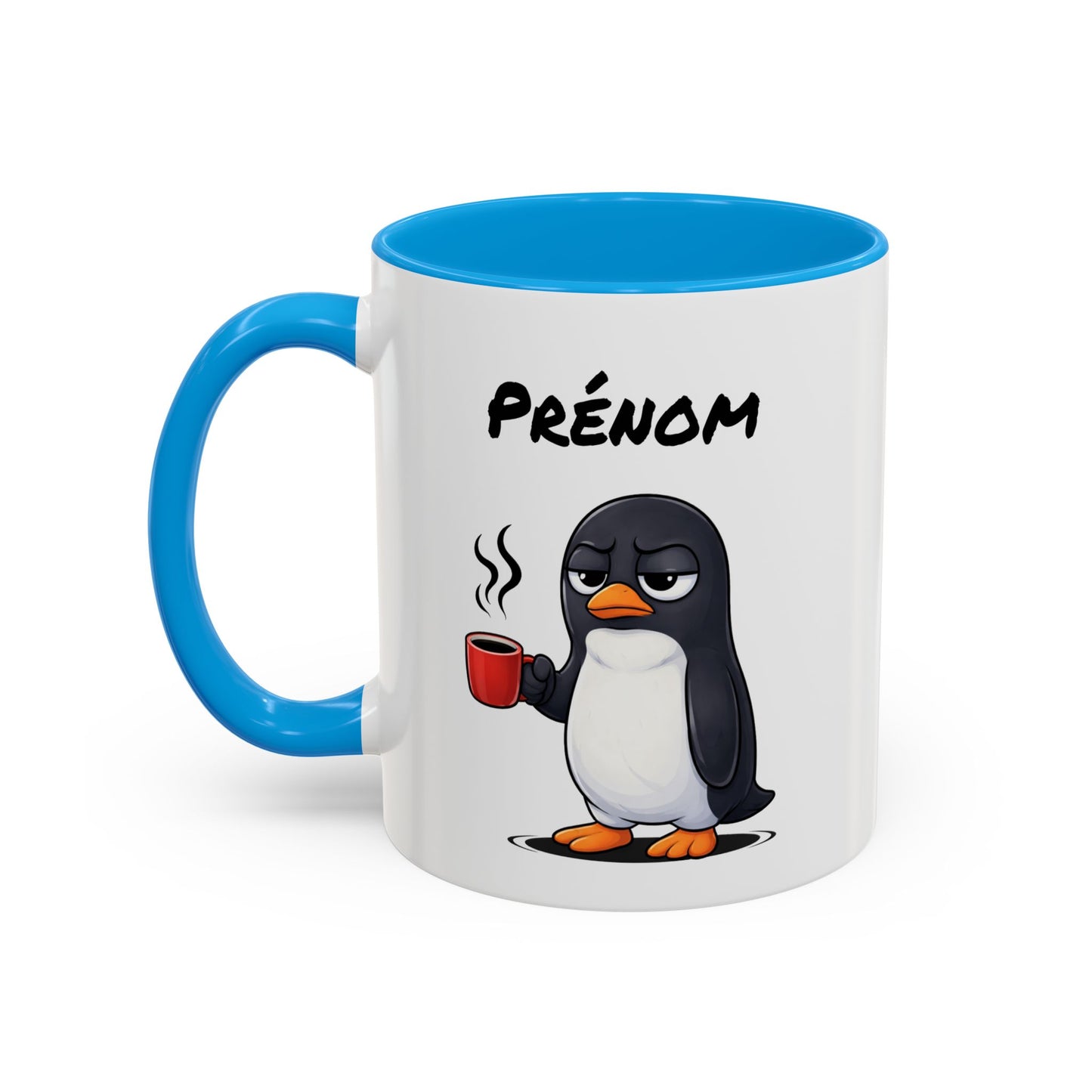 Mug Pingouin Fatigué Personnalisable 325ml – Tasse Café Humour Animal Mignon Drôle Réveil Difficile