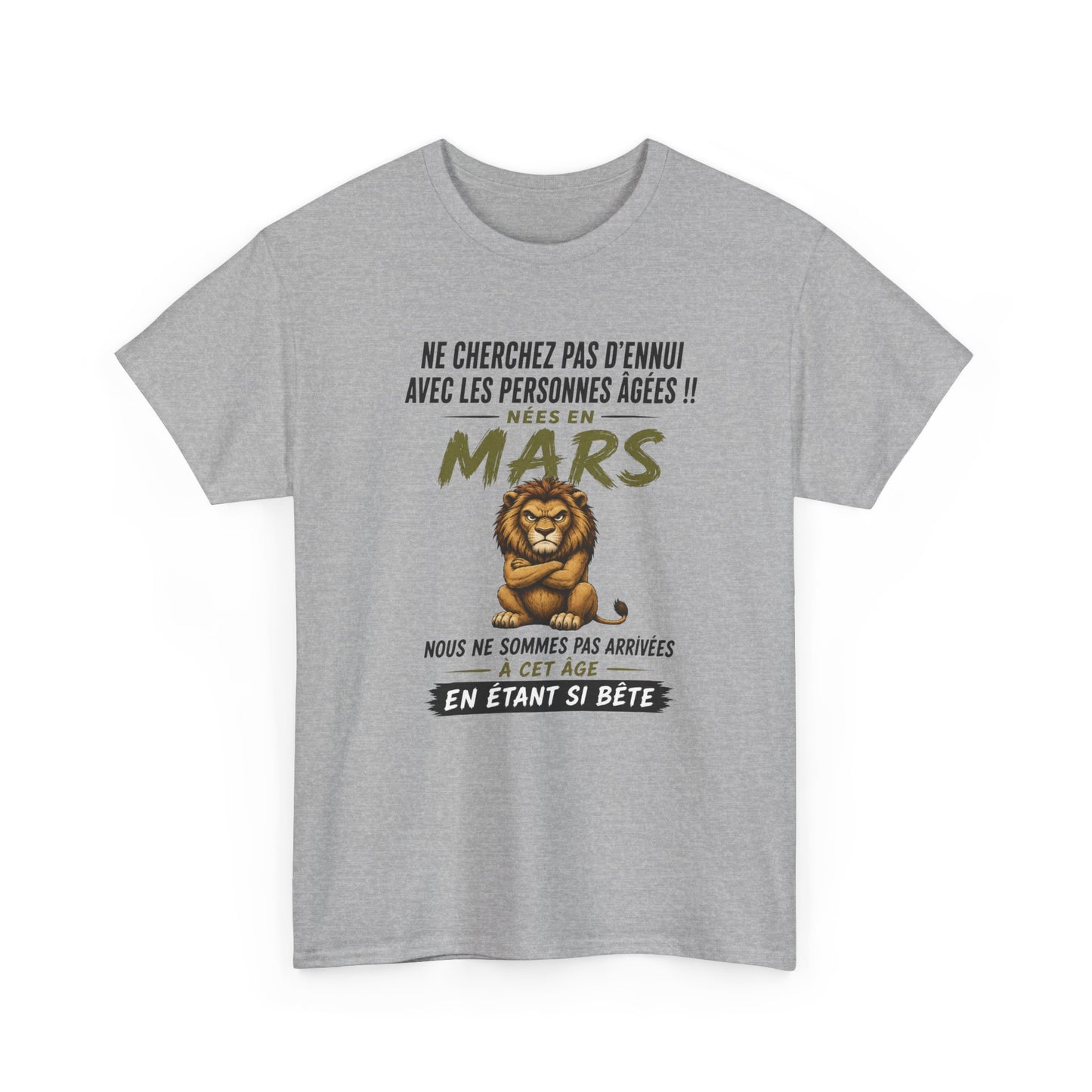 Tee-Shirt Retraité Mars Humour – Cadeau Anniversaire Senior Homme Femme – Lion Drôle Retraite