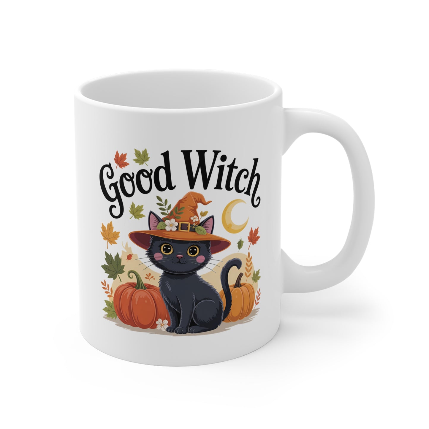 Tasse Good Witch – Mug Chat Noir Halloween Automne – Cadeau Sorcière Mignonne 325ml