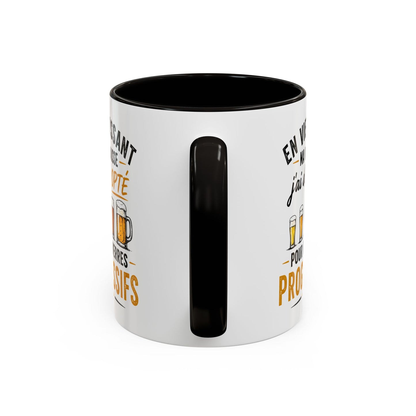 Mug Humour Bière et Vieillesse – En Vieillissant J’Avance à Mon Rythme Opté Houblon Progressif – Cadeau Drôle 325ml
