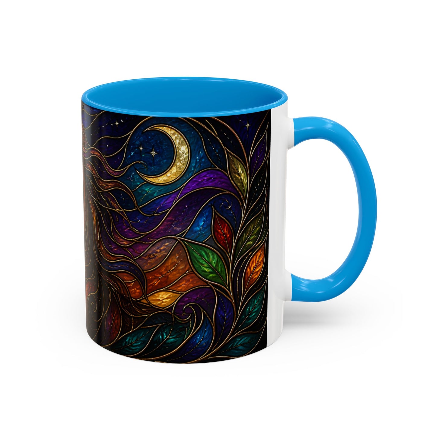 Tasse Cheval Style Vitrail – Mug Artistique Multicolore avec Lune et Cheval Élégant – Céramique 325ml