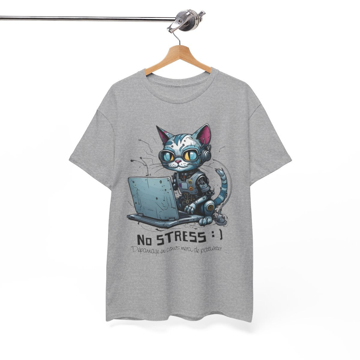 Tee Shirt Unisex Dépannage en cours merci de patienter... Chat idée cadeau humour fun drôle amusant homme femme
