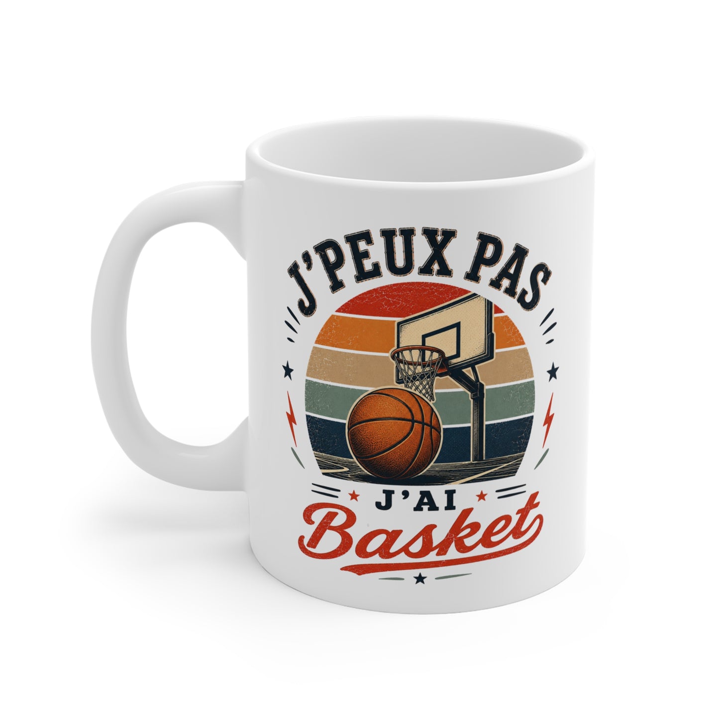 Tasse J’Peux Pas J’Ai Basket – Mug Humour Basketball Vintage – Cadeau Sport Homme Femme 325ml