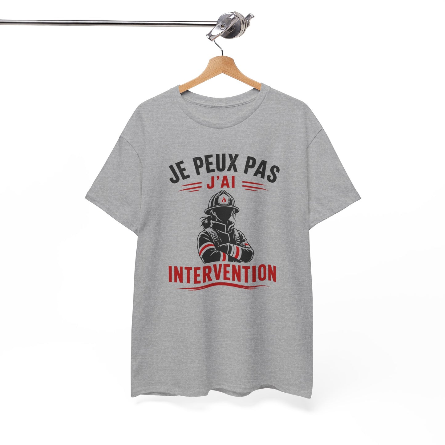 Tee-Shirt Femme Pompier – Humour Sapeur-Pompier Intervention – Cadeau Original pour Pompière Passionnée Secours Incendie