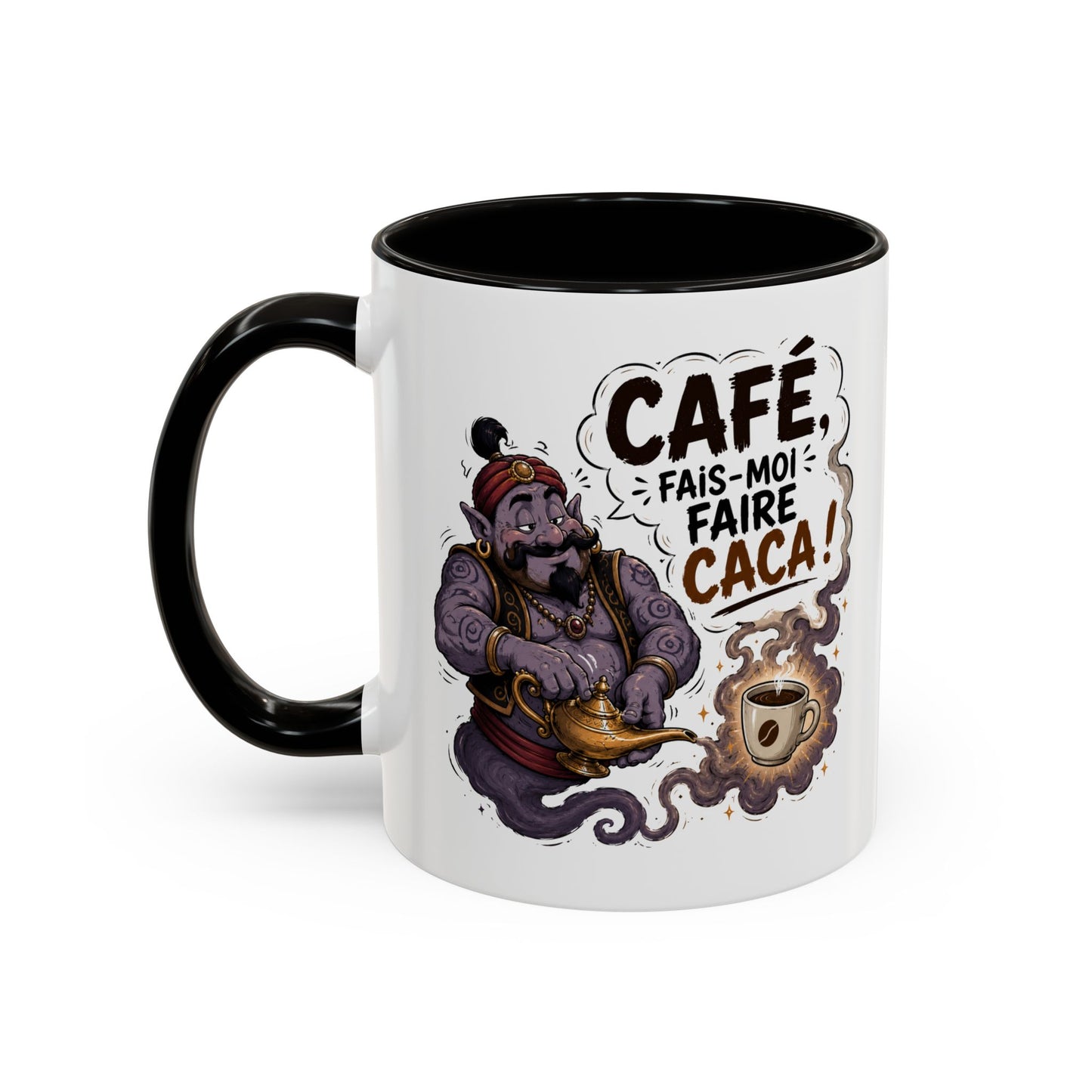 Mug Café Humour – Café Fais-Moi Faire Caca – Tasse Drôle avec Génie – Cadeau Original Homme et Femme Amateur de Café