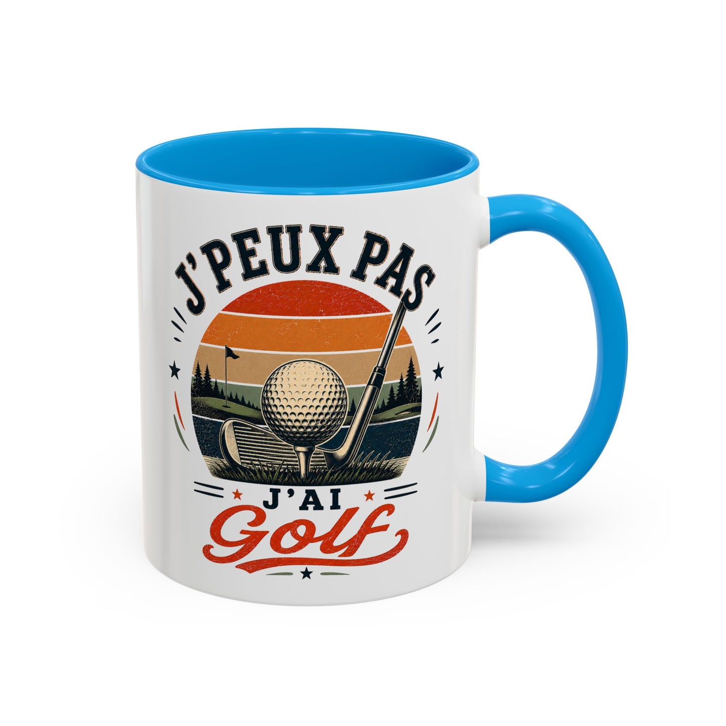 Tasse J’Peux Pas J’Ai Golf – Mug Golf Vintage Humoristique – Cadeau Golfeur Homme Femme 325ml