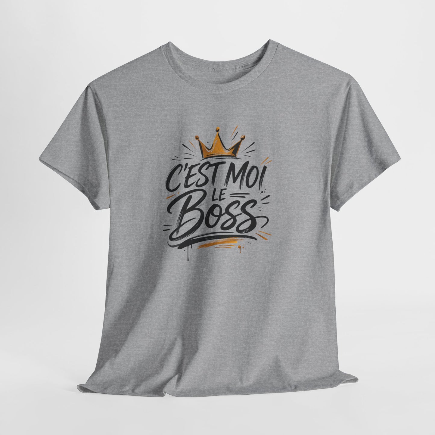 T-Shirt "C’est Moi le Boss" – Design Couronne Dorée – Tee-Shirt Humoristique Confiance et Leadership