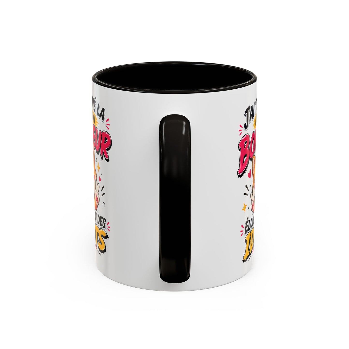 Tasse J’Ai Trouvé La Clef Du Bonheur – Mug Chien Kawaii Humour – Cadeau Positif Original 325ml