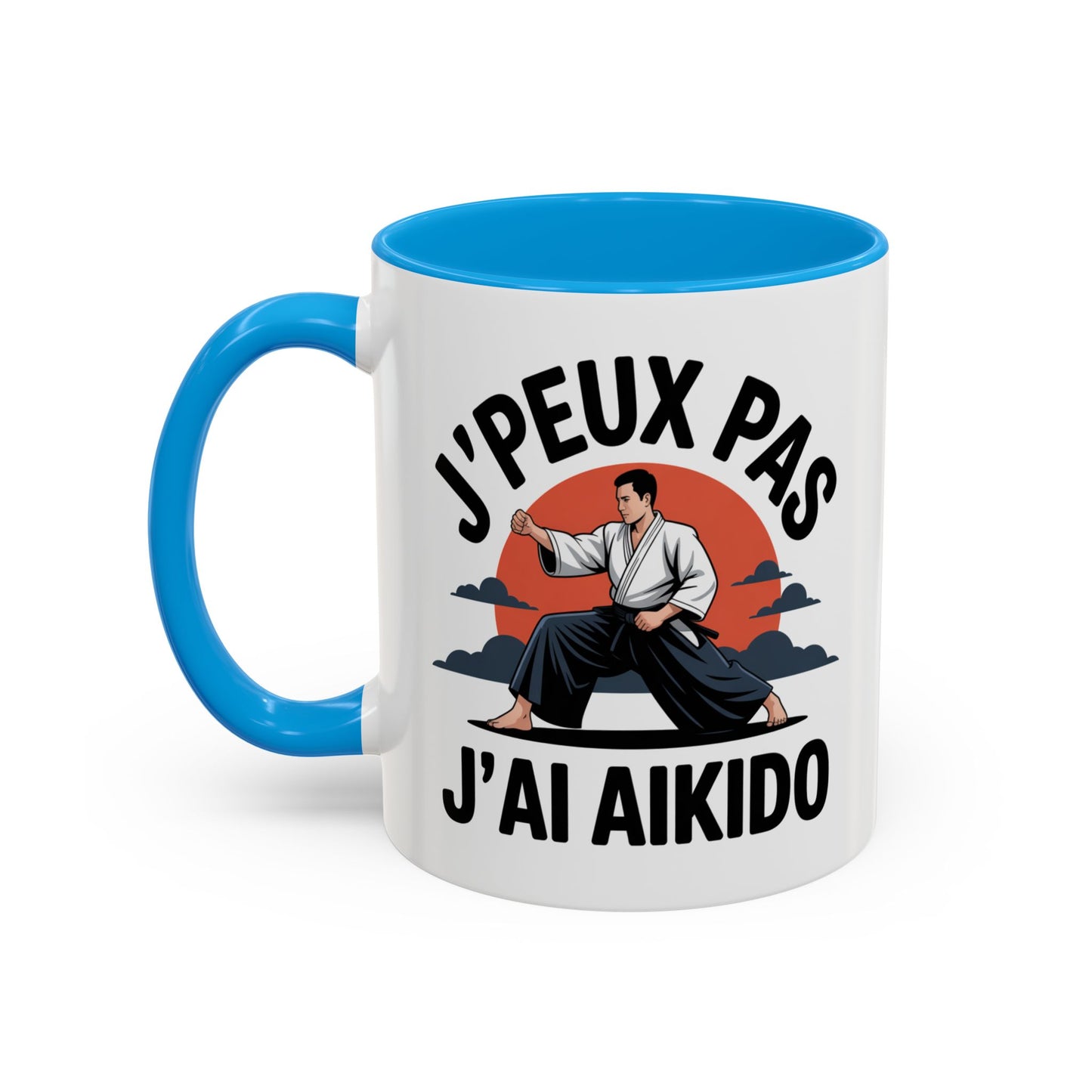 Tasse J’Peux Pas J’Aïkido – Mug Humour Arts Martiaux Japonais – Cadeau Aïkidoka Homme Femme 325ml