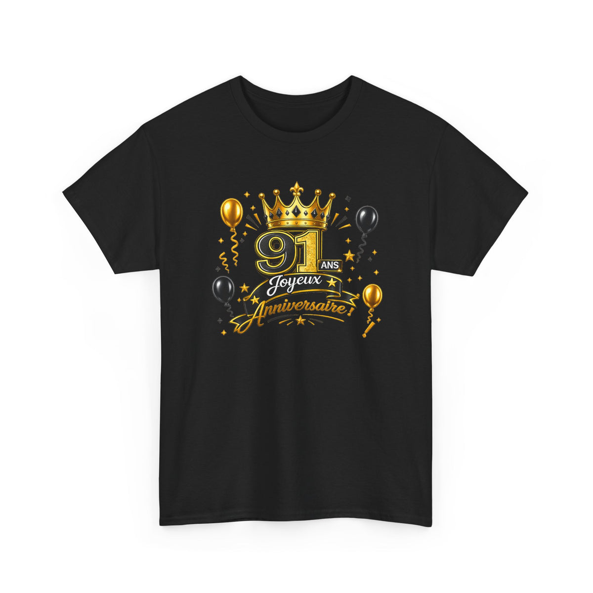 Tee Shirt Anniversaire 91 Ans Homme et Femme – Joyeux Anniversaire – Cadeau 91 Ans