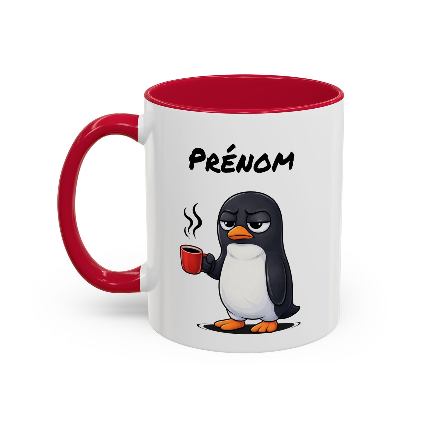 Mug Pingouin Fatigué Personnalisable 325ml – Tasse Café Humour Animal Mignon Drôle Réveil Difficile
